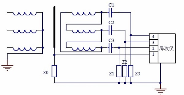 三相變壓器局部放電試驗(yàn)測(cè)量電路1