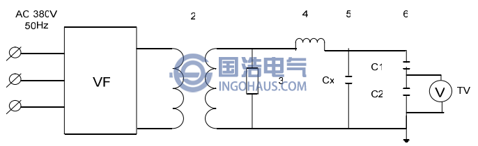 變頻式串聯(lián)諧振交流耐壓試驗裝置原理接線圖